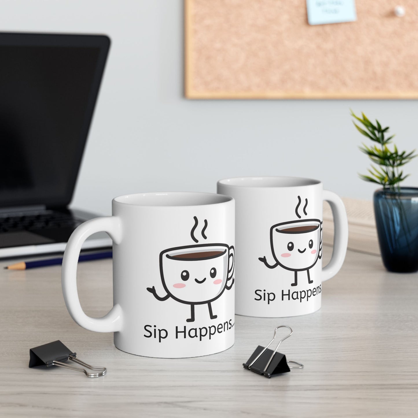 Sip Happens, funny coffee mug, hilarious ceramic coffee mug, coffee lover gift idea, silly coffee mug, cute mug gift, Christmas gift