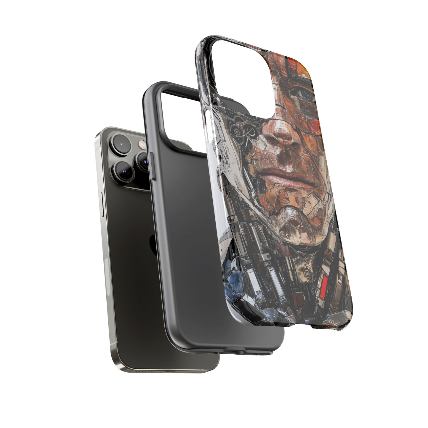 Terminator iPhone Tough Case Futuristic Design Tech Gift Cyberpunk SciFi iPhone 14 15 16 Pro Max interesting cool case wireless charging