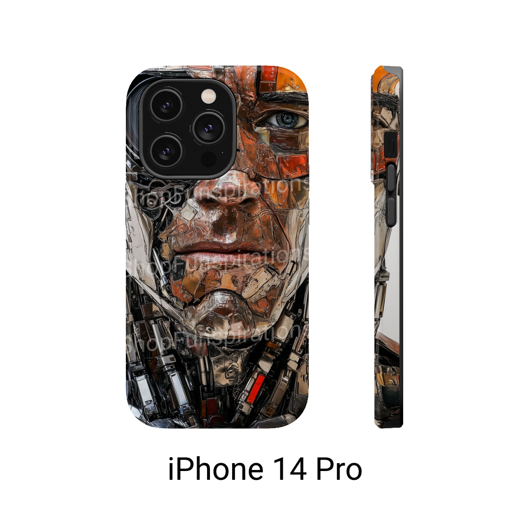 Terminator iPhone Tough Case Futuristic Design Tech Gift Cyberpunk SciFi iPhone 14 15 16 Pro Max interesting cool case wireless charging