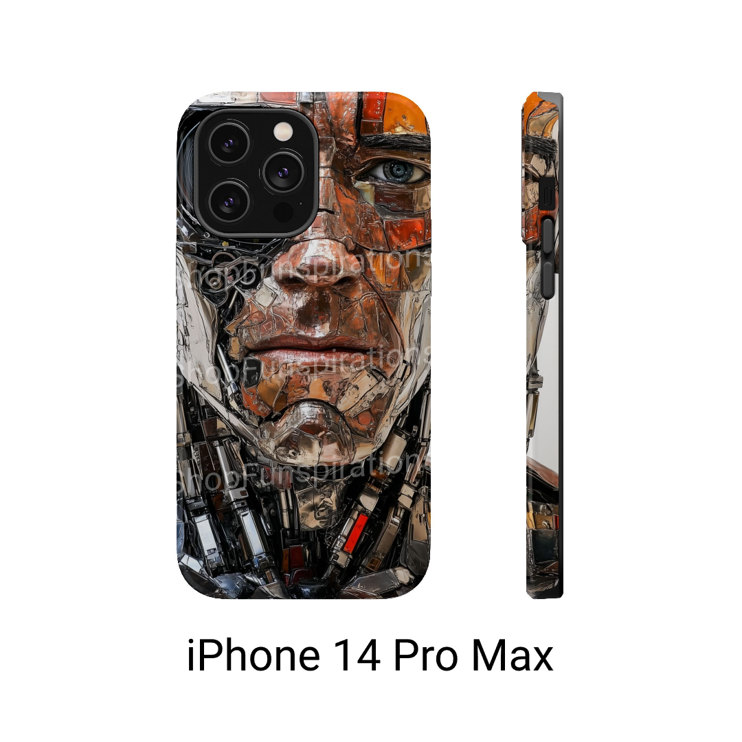 Terminator iPhone Tough Case Futuristic Design Tech Gift Cyberpunk SciFi iPhone 14 15 16 Pro Max interesting cool case wireless charging