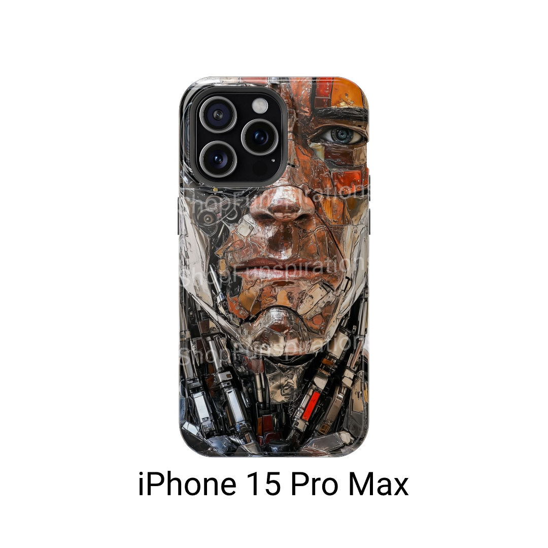 Terminator iPhone Tough Case Futuristic Design Tech Gift Cyberpunk SciFi iPhone 14 15 16 Pro Max interesting cool case wireless charging