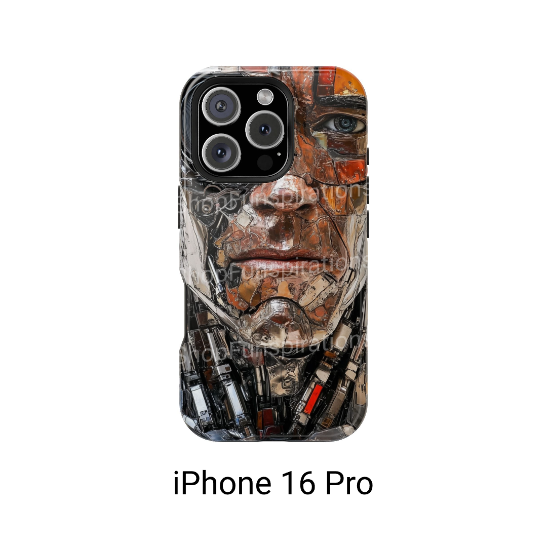 Terminator iPhone Tough Case Futuristic Design Tech Gift Cyberpunk SciFi iPhone 14 15 16 Pro Max interesting cool case wireless charging