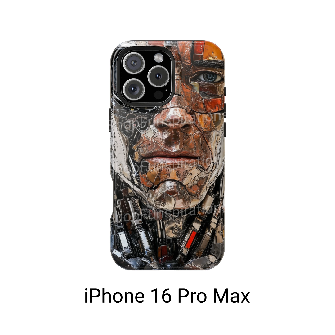 Terminator iPhone Tough Case Futuristic Design Tech Gift Cyberpunk SciFi iPhone 14 15 16 Pro Max interesting cool case wireless charging