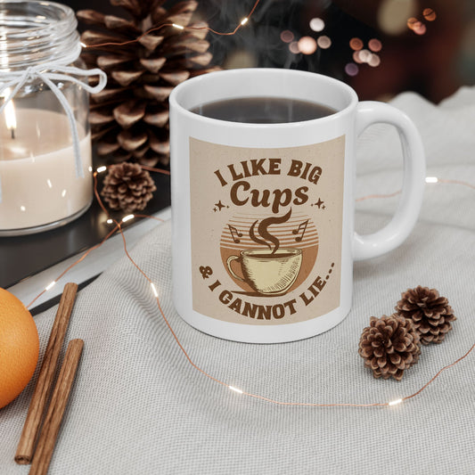 I Like Big Cups and I Cannot Lie, funny coffee mug, hilarious ceramic coffee mug, coffee lover gift idea, silly coffee mug, cute mug gift